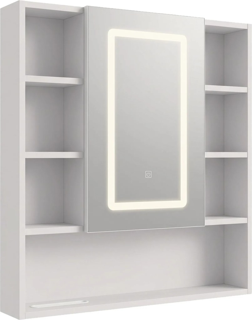Шкаф с огледало и LED осветление Rea Luna 70x80cm