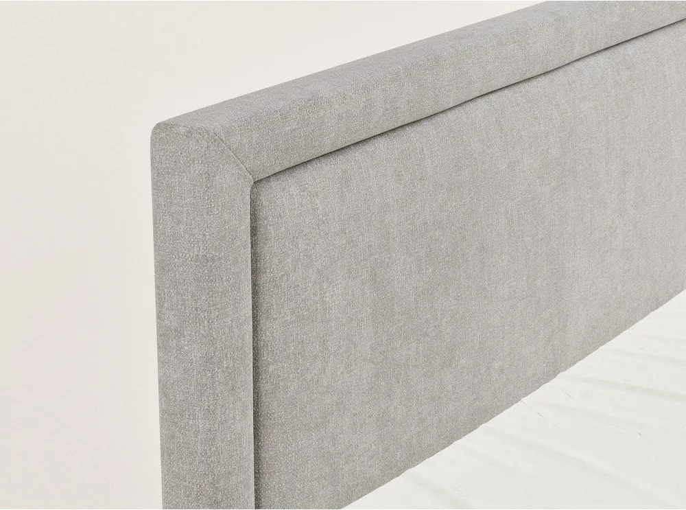 Сиво-бежово боксспринг легло 200x200 cm с място за съхранение Fresco – Maison de Rêve