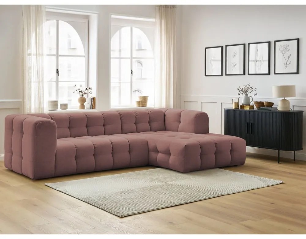 Светлорозов ъглов диван (десен ъгъл) Cloud – Bobochic Paris