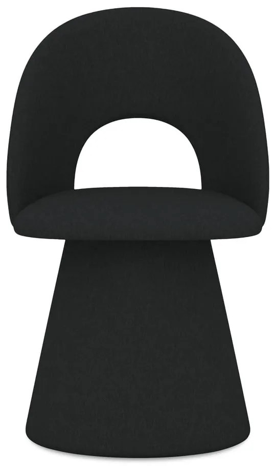 Черен тапициран трапезен стол Kalo – Makamii