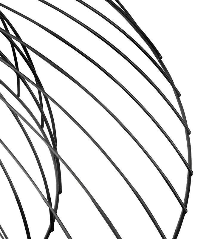 Дизайнерска таванна лампа черна с двоен абажур 66 см - Pua