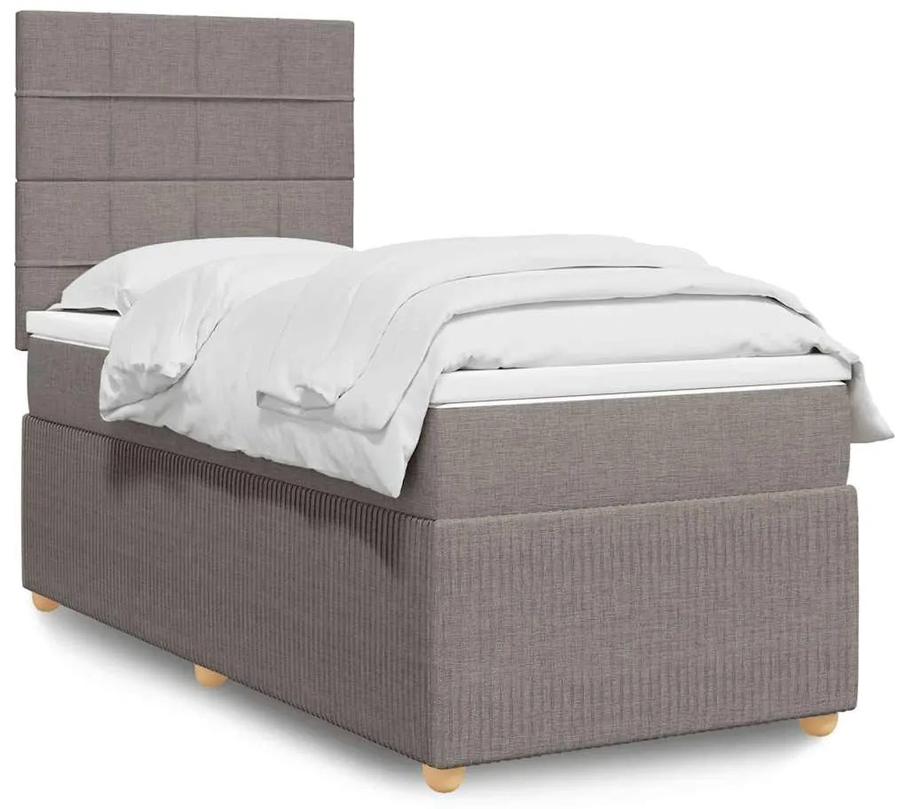 3294243 vidaXL Боксспринг легло с матрак, таупе, 90x200 см, плат