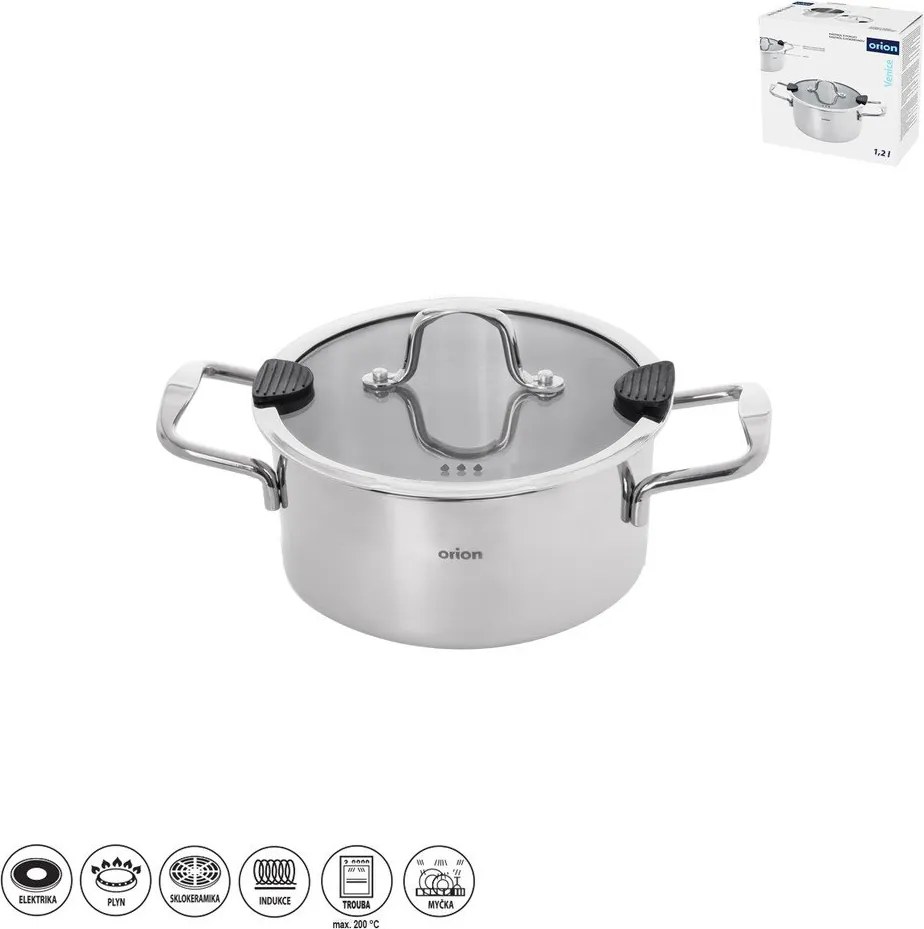Касерола от неръждаема стомана с капак 1,2 l Venice – Orion