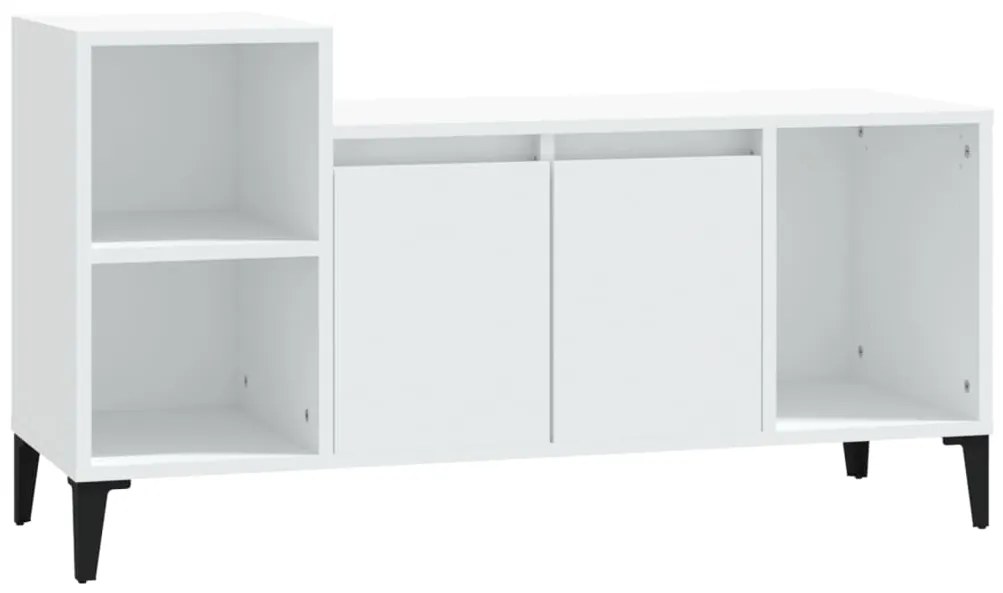 821180 vidaXL ТB шкаф, бял, 100x35x40 см, инженерно дърво