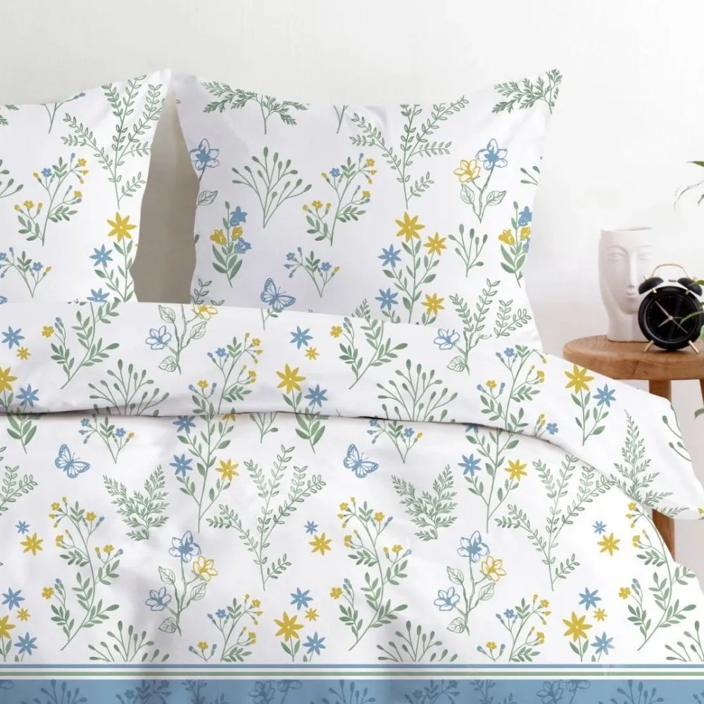 Премиум памучно спално бельо цветя от ливада Ширина: 220 см | Дължина: 200 см