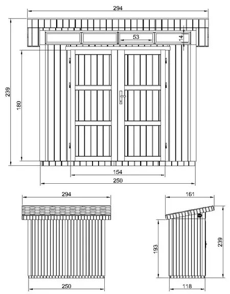 LP® SmartSide® панелен навес с под – 118 x 250 см – 3 м2