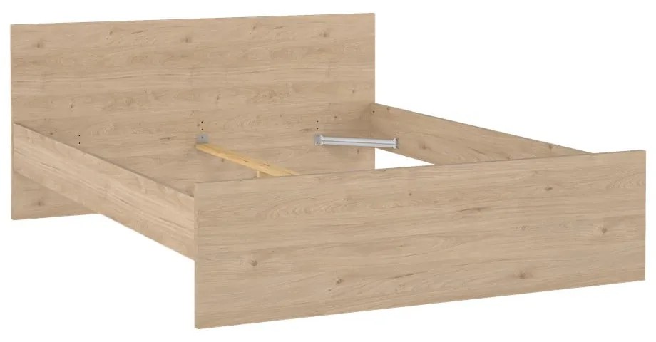 Двойно легло от дъбов декор без ламелно дъно в естествен цвят 180x200 cm Naia – Tvilum