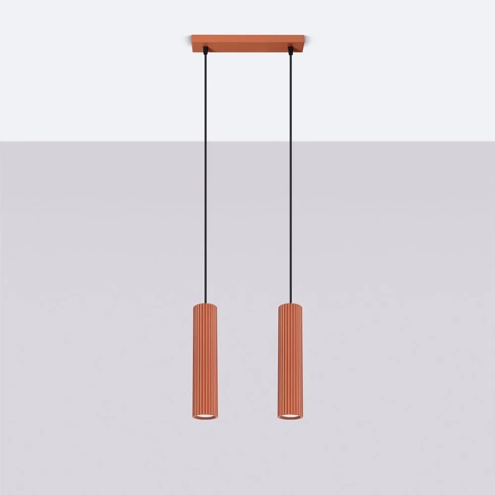 Висящо осветително тяло в тухлен цвят Gleam – Sollux