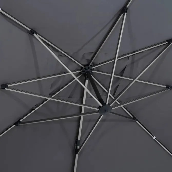 Градински чадър със странична стойка Hesperide Equador, Анодизиран,4x3 m - Сиво/Таупе