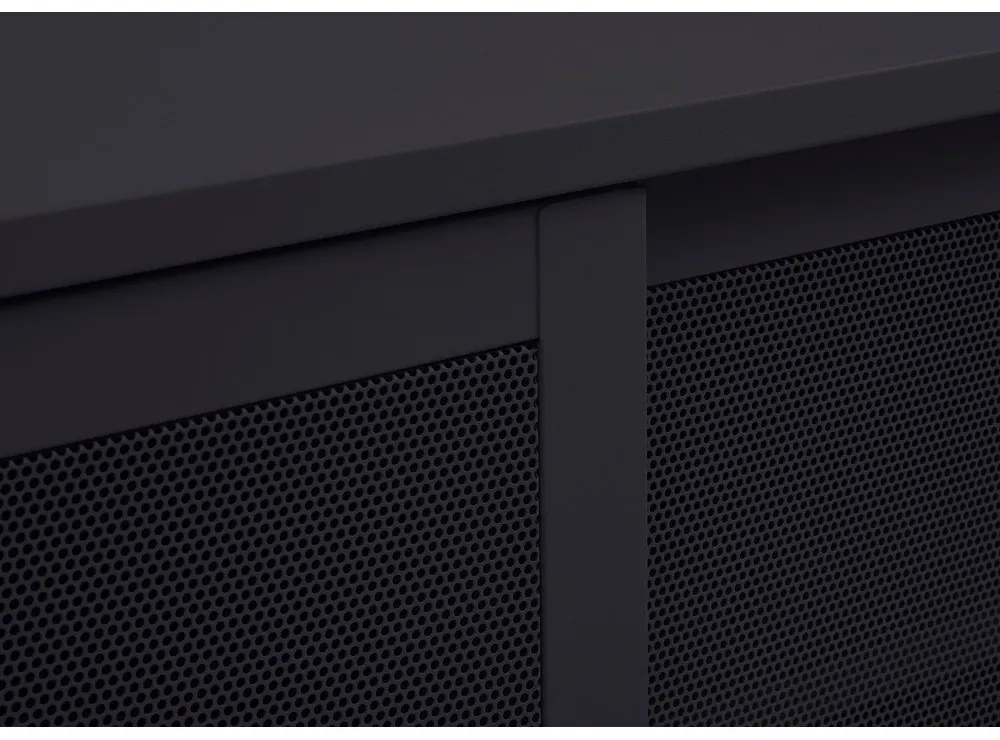 Черна метална маса за телевизор 160x55x45 cm Veep – Unique Furniture