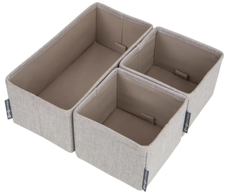 Комплект от 3 бежови органайзера за чекмеджета - Bigso Box of Sweden