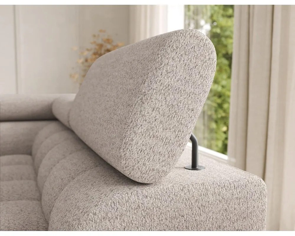 Бежов разтегателен ъглов диван от букле (десен ъгъл U форма) Feraria – ELTAP