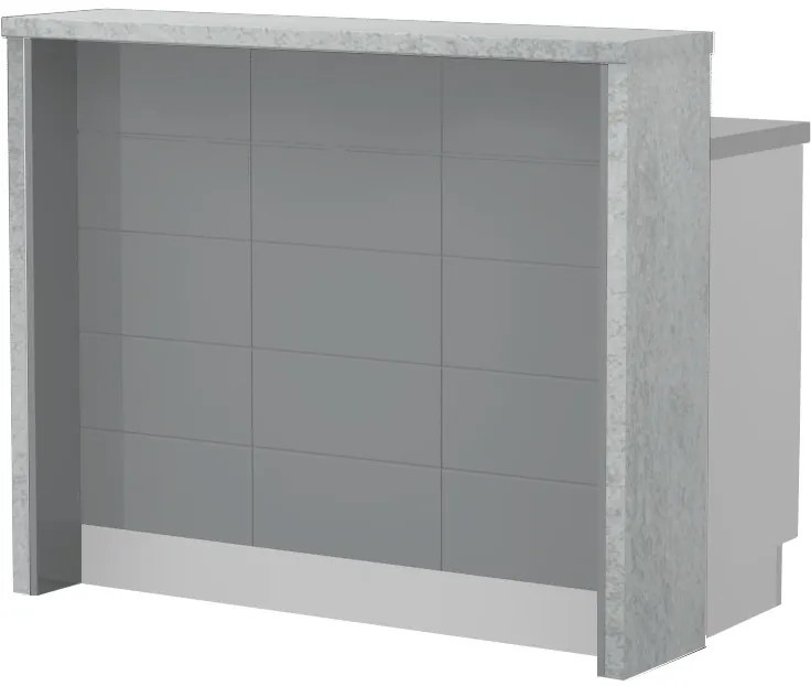 Островна кухненска пейка Hudson-Length: 120 cm.-Gray-Chromix Silver