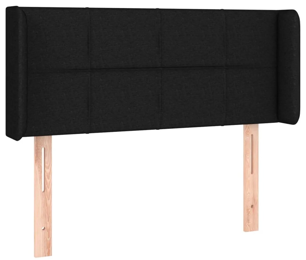 3118744 vidaXL Горна табла за легло, черна, 83x16x78/88 см, плат