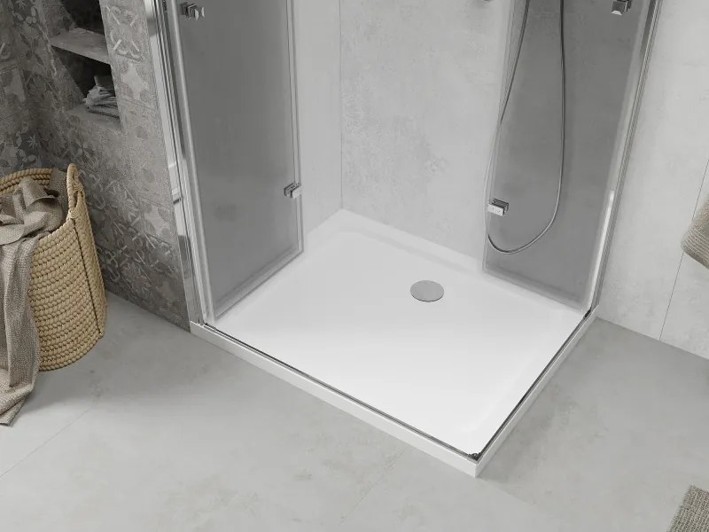 Mexen Lima Душ кабина Duo сгъваема 80 x 70 см, прозрачна, хром + тава Flat
