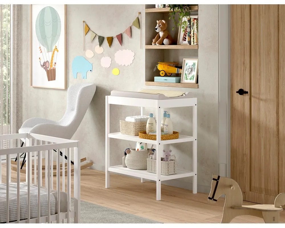 Бяла маса за преповиване от масивен бук Dino – Vipack