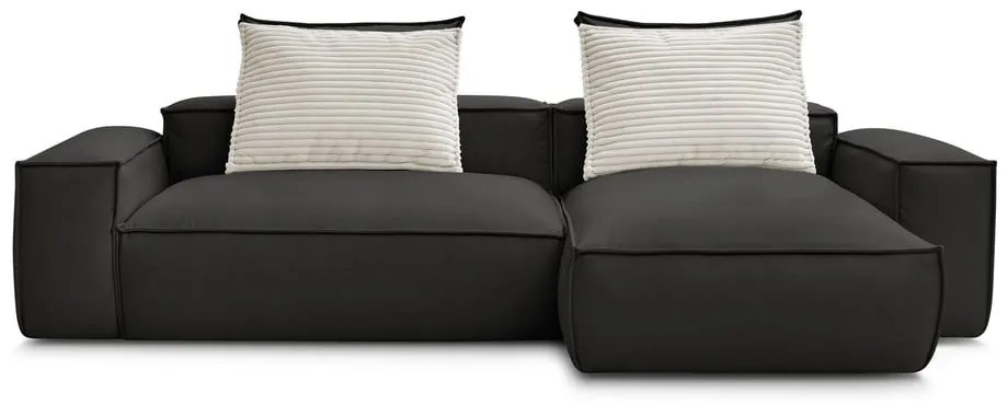 Черен ъглов диван от изкуствена кожа (променлив) Boheme – Bobochic Paris