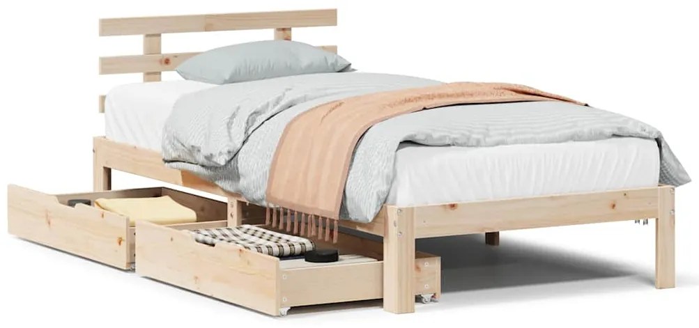 3301994 vidaXL Рамка за легло, с чекмеджета, без матрак, 75x190 см