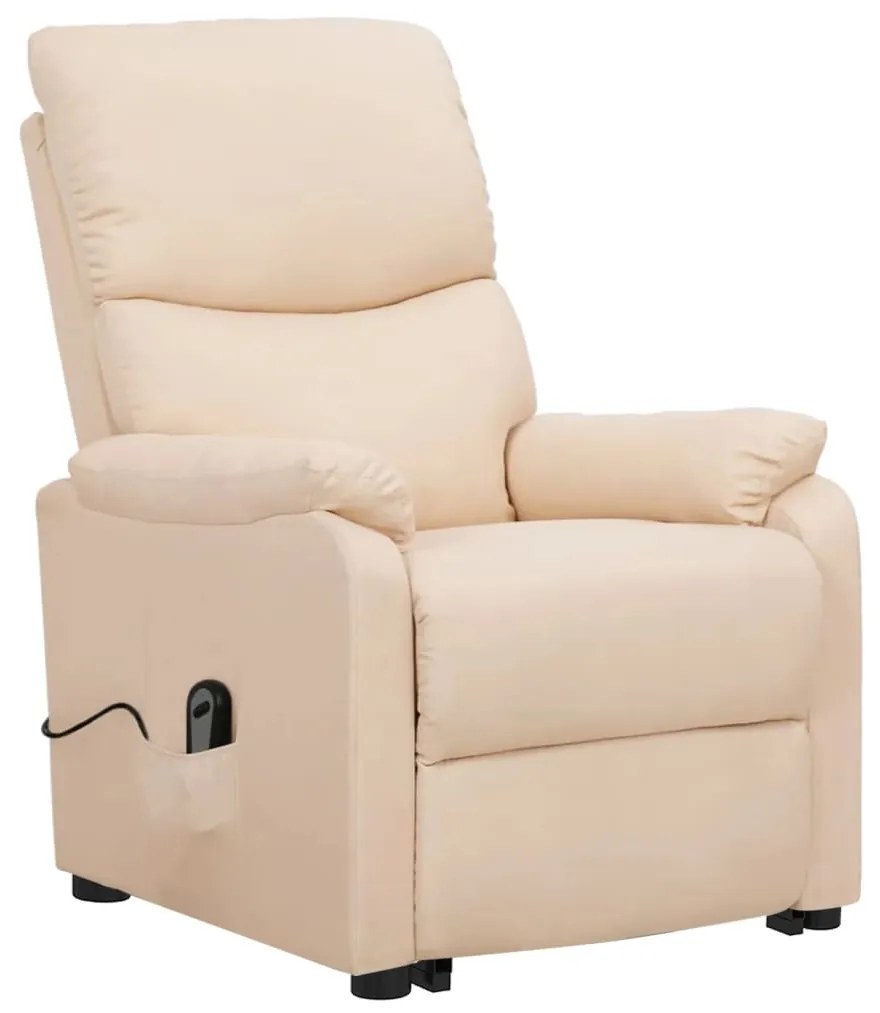 329748 vidaXL Изправящ стол, кремав, текстил