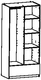 ДвукрилГардероб Coben-Oak-Gray