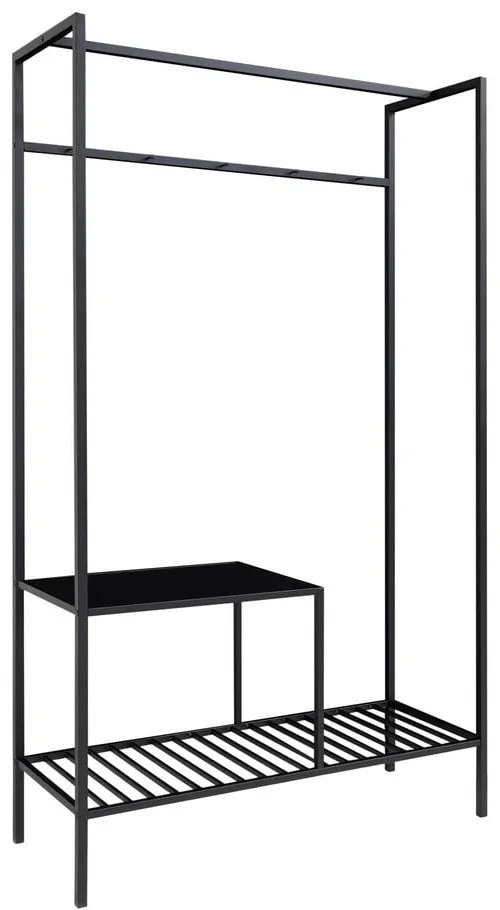Многофункционален рафт за гардероб в черно с 2 рафта , 170 x 101 cm Vita - House Nordic