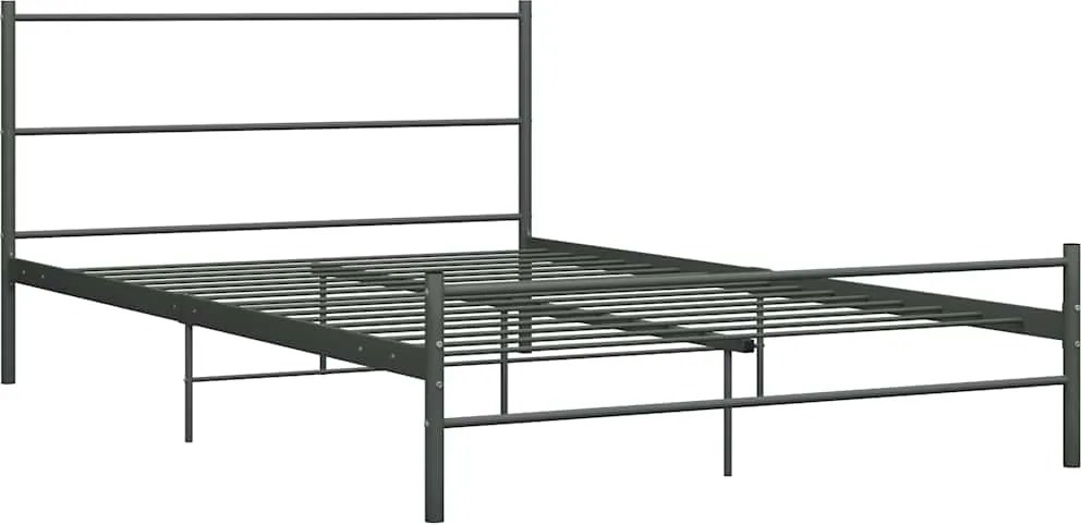 286495 vidaXL Рамка за легло, сива, метал, 160x200 см