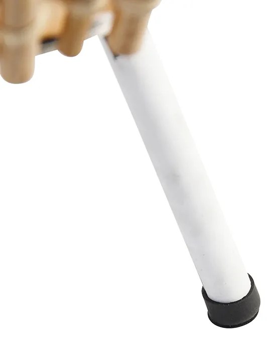 Рустикална настолна лампа триножник бамбук с бяло - Canna Capsule