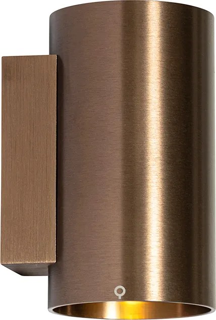 Смарт стенна лампа тъмен бронз кръгла 2 светлини вкл. 2 Wifi GU10 50mm - Sandy