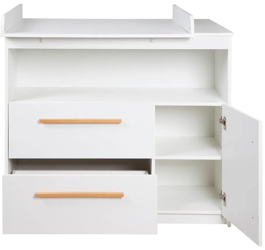 Бял нисък детски скрин 107x98 cm Lilo – Roba