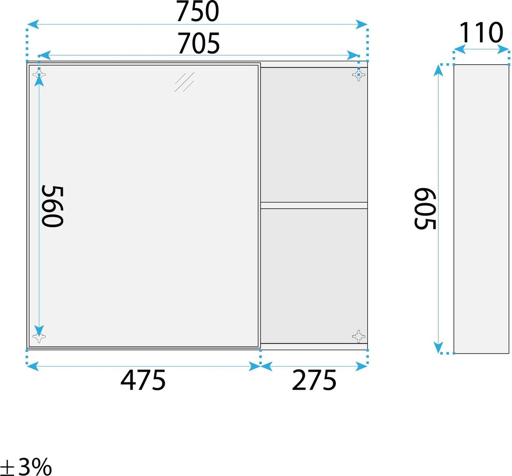 Комплект мебели за баня с мивка Gama T25023 HHL 80CM