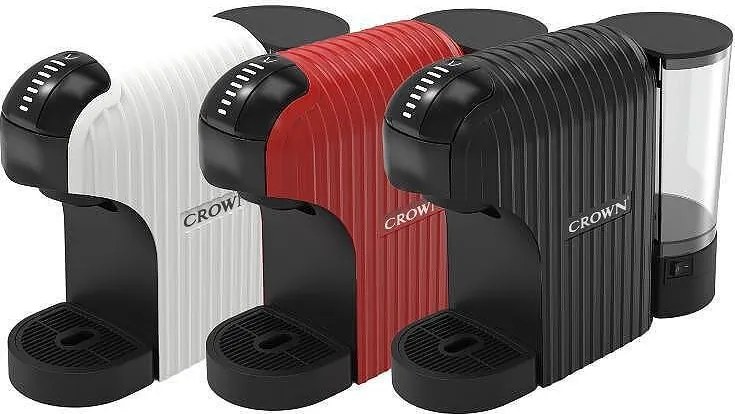 Разопакован: Еспресо машина 7в1 Crown CCM-1530B, 1400 W, 20 bar, 0.9 л, 7 адаптера, LED индикатори, Контрол дължината на кафето, Черен