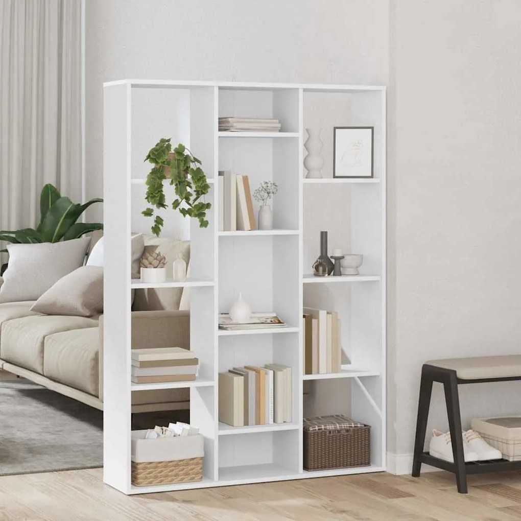 800441 vidaXL Разделител за стая/библиотека бял 100x24x140 см инженерно дърво