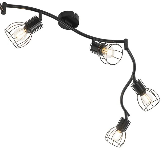 Модерен таванен прожектор черен 145 см 6-светлина - Botu