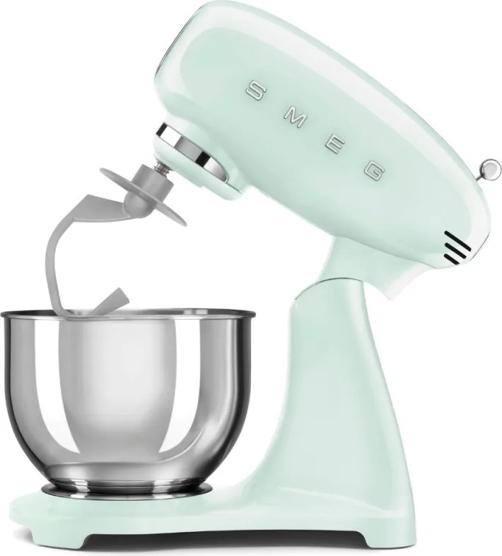 Планетарен миксер SMEG SMF03PGEU, 800 W, 4.8 л, 10 скорости, Функция за плавен старт, Крачета против хлъзгане, Пастелно зелен