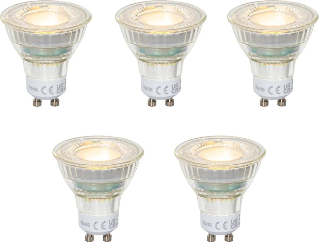 Комплект от 5 GU10 50мм Прозрачни LED крушки 2.5W 450 lm 2700K