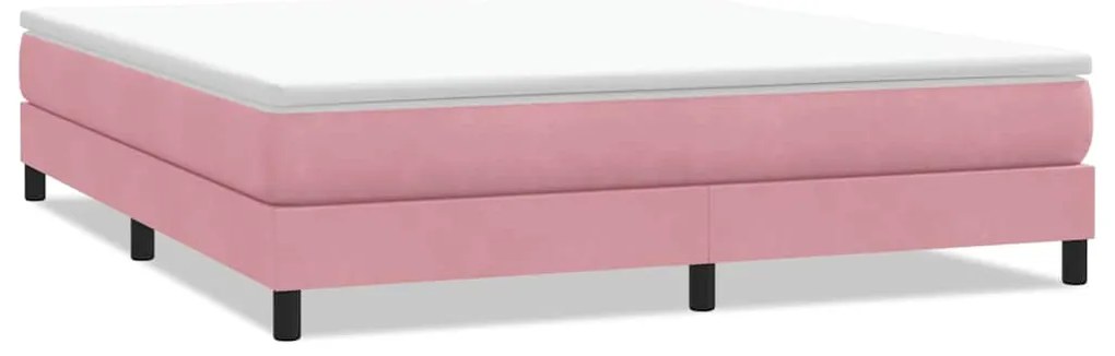 3315842 vidaXL Box Spring легло без матрак розово 180x210 cm кадифе