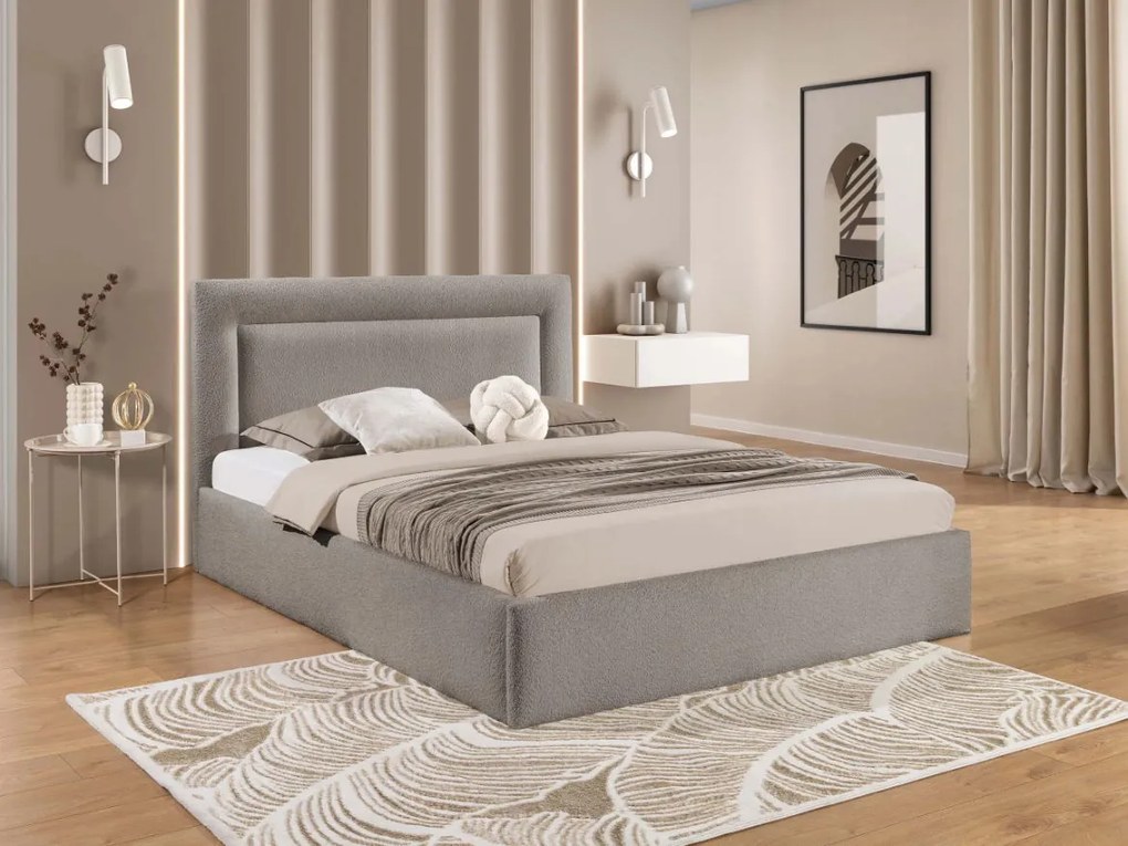 Облегнато легло Dream-Сребристо сиво-180 x 200