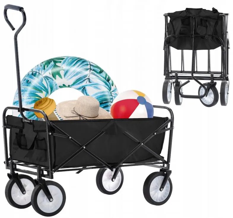 Сгъваема транспортна количка в черно