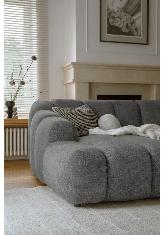 Сив ъглов диван (ляв ъгъл) Shell – Miuform