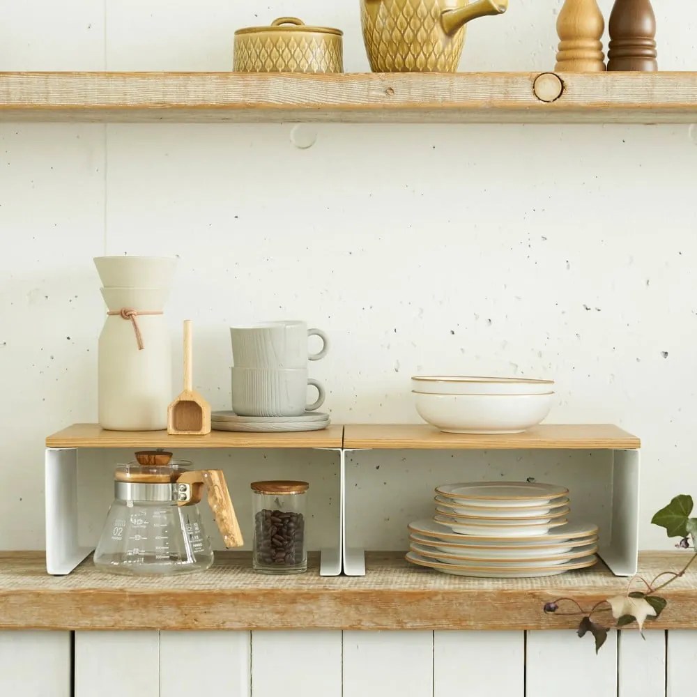 Метален допълнителен рафт в бял и естествен цвят 30,5x14 cm Tosca – YAMAZAKI
