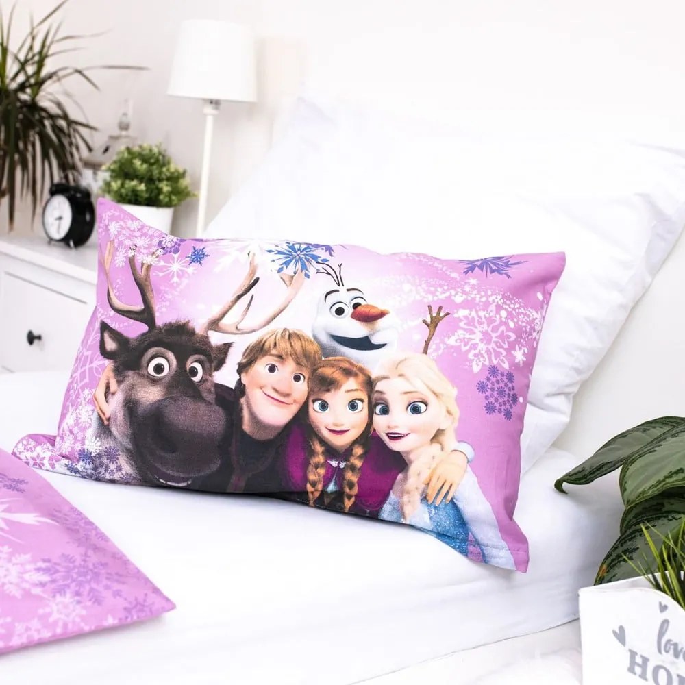 Памучно детско спално бельо 100x135 cm Frozen "Purple" – Jerry Fabrics