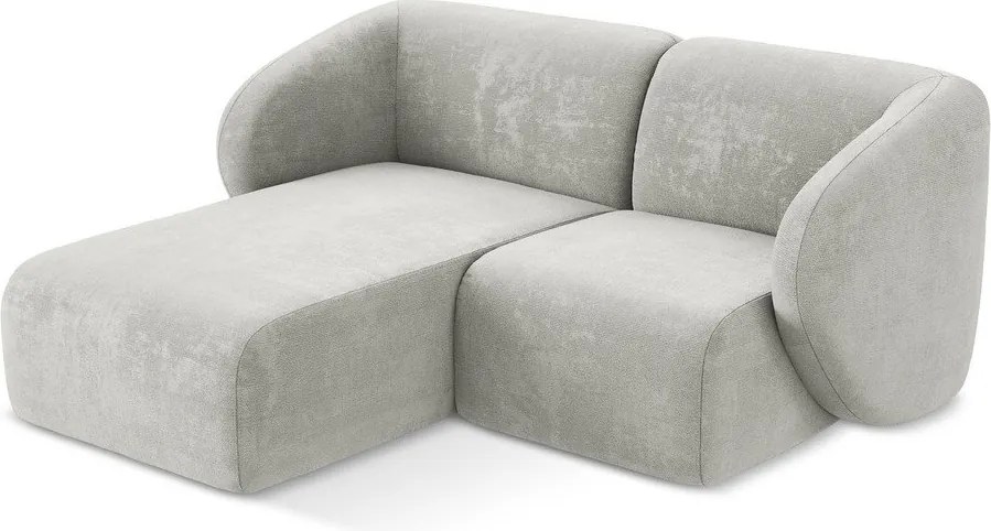 Светлосив шенилов ъглов диван (ляв ъгъл) Lani – Makamii