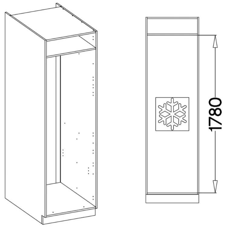 Етажен шкаф за хладилник Modernus 60 LO 210 2F