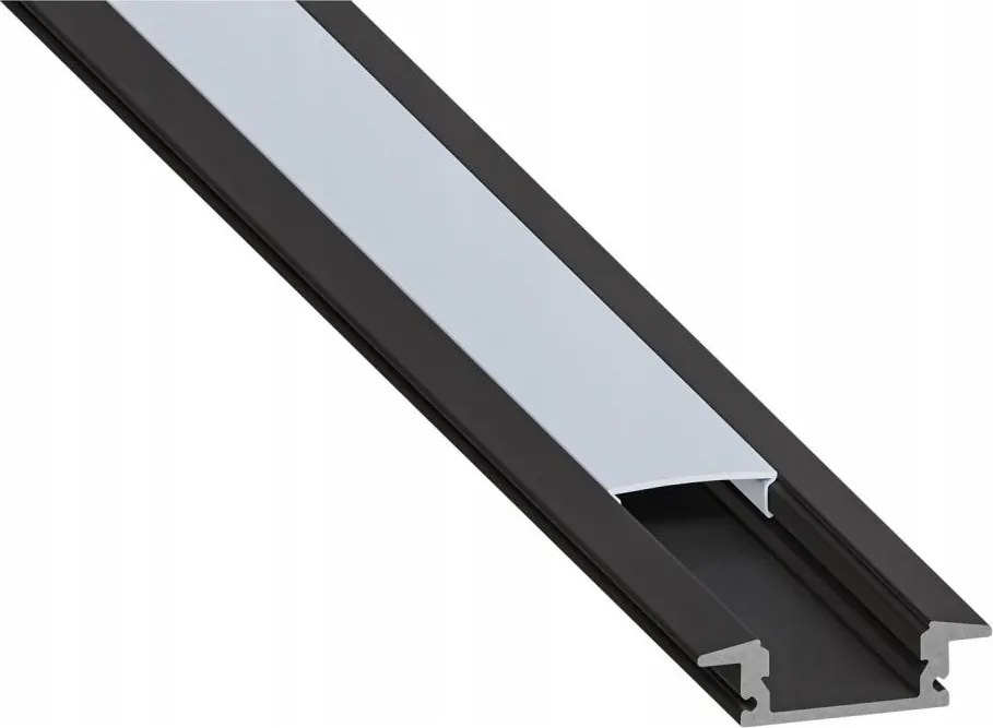 Вграден профил за LED ленти, 1 м, черен/бял