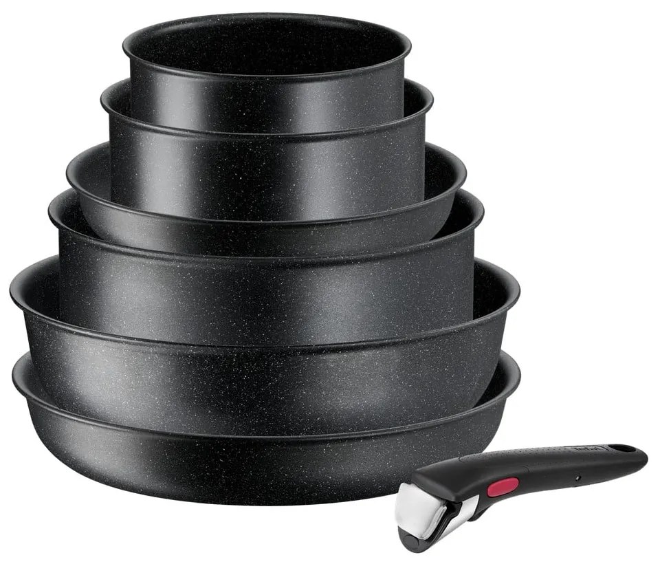 Алуминиев комплект съдове 7 бр. INGENIO Black stone L3998702 – Tefal