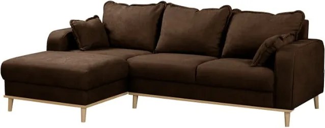 Тъмнокафяв ъглов диван (ляв ъгъл) Beata - Ropez