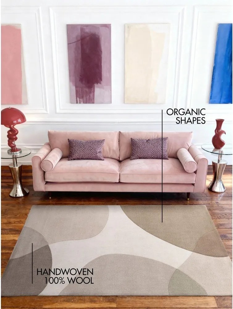 Бежов ръчно изработен вълнен килим 160x230 cm Hackney Clarissa – Ted Baker