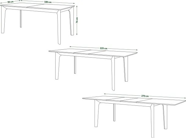 БАРИ Лакиран Опушен Дъб 180x90 cм (+2 вложки 45 cм) - ДЪРВЕНА ТРАПЕЗНА МАСА В ЯПОНСКИ/СКАНДИНАВСКИ СТИЛ, РАЗТЕГАТЕЛНА ДО 270 cм!