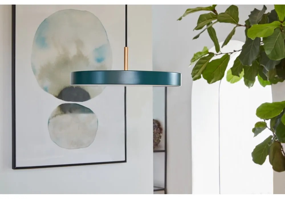 Тъмнозелено LED висящо осветително тяло с метален абажур ø 31 cm Asteria Mini – UMAGE