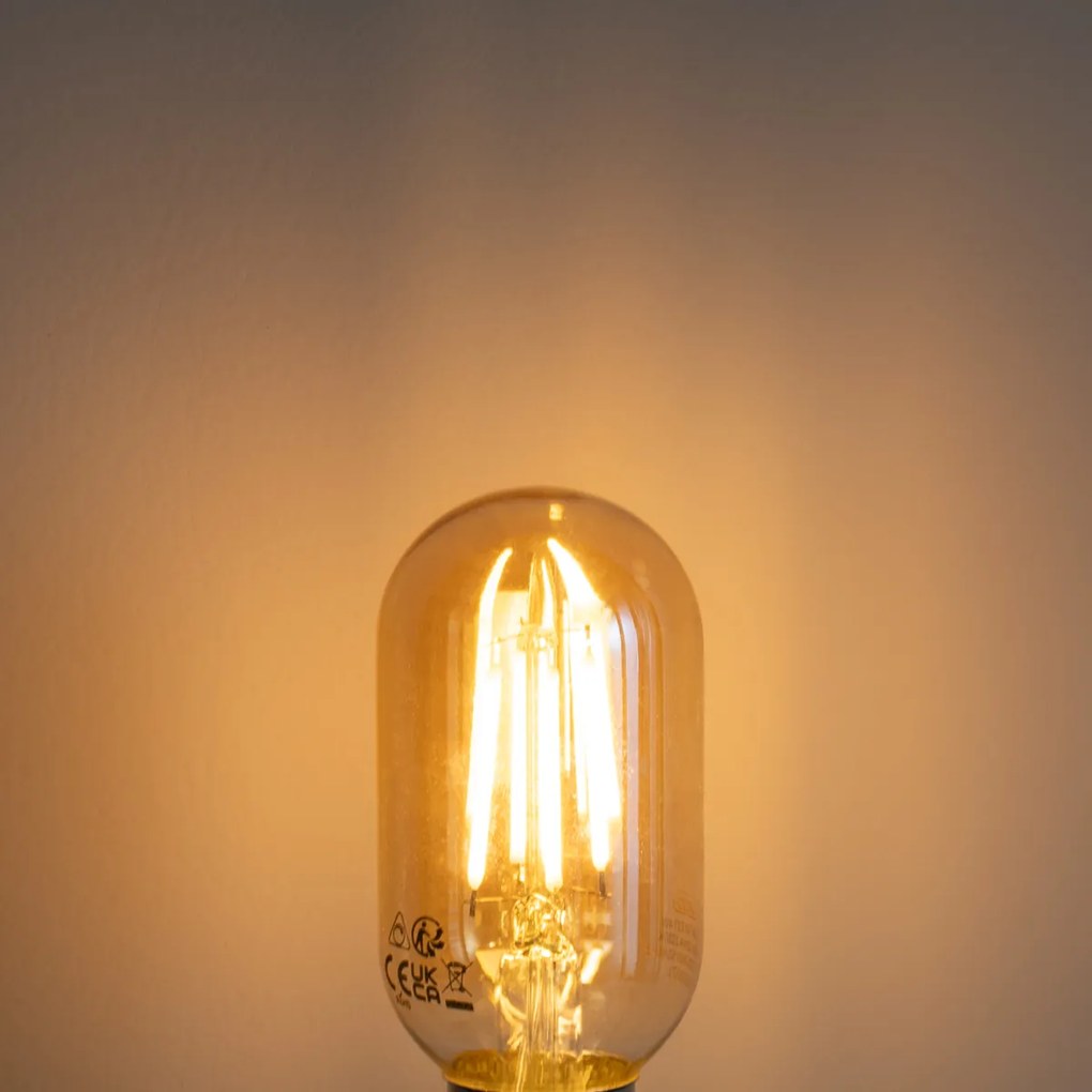 Комплект от 5 E27 димируеми LED златни T45 4W 300 lm 2200K